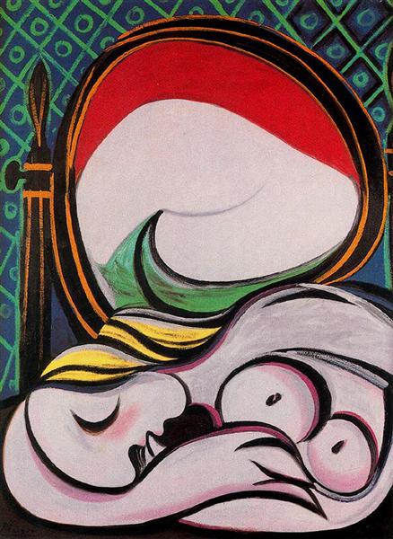Pablo Picasso Classical Oil Painting The Mirror And Female Nude